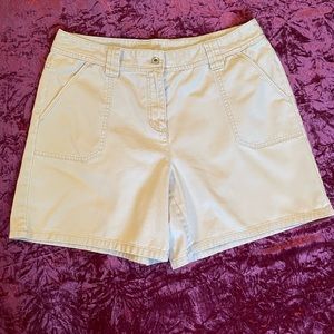 Khaki colored cotton shorts by Liz Claiborne